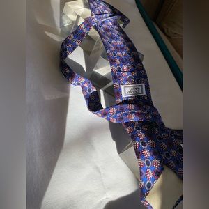 Versace men’s pattern silk tie blue